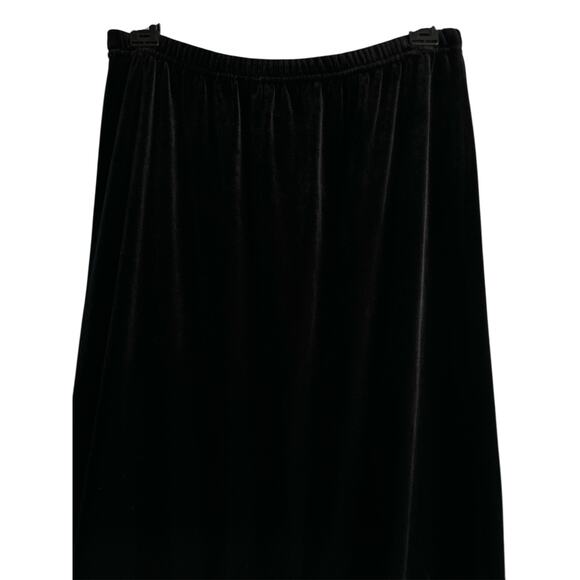 Vintage Clio Women’s Medium Black Velvet Evening Beaded Hem Stretchy Waist Skirt - Picture 2 of 6